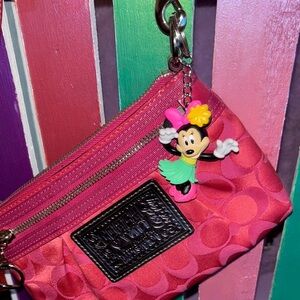 Disney Pink and Green Bag with Minnie Mouse Charm